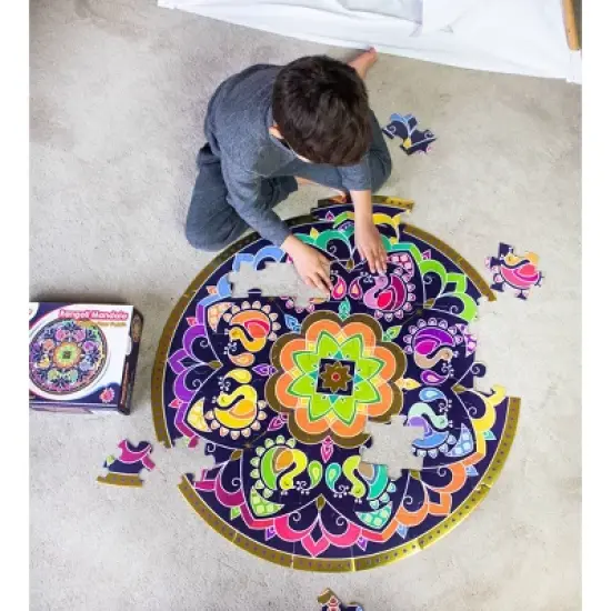 Kulture Khazana Rangoli Mandala Bundle Coloring and Sticker Book with Rangoli Mandala Circular Floor Puzzle - 48pc image {3}