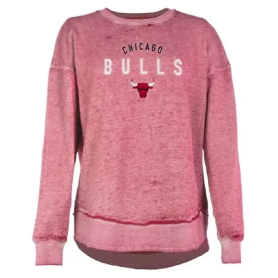 NBA Chicago Bulls Women's Burnout Crew Neck Fleece Sweatshirt image {4}