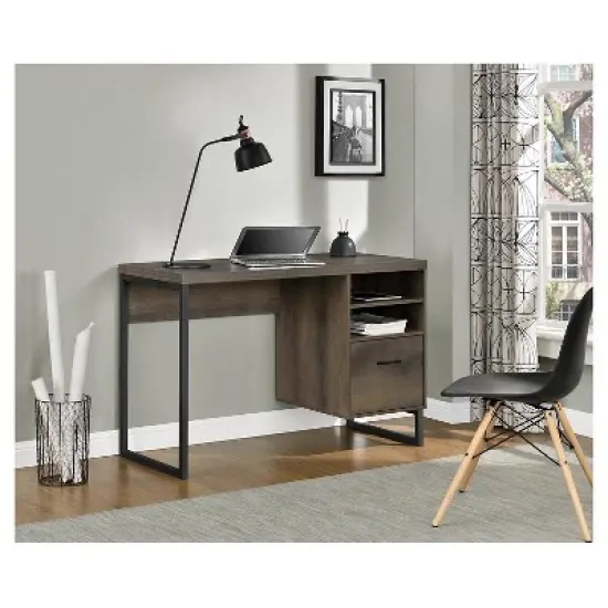 Aspen Hill Computer Desk Mocha Oak - Room & Joy image {3}
