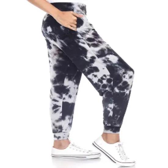 Women's Tie Dye Harem Pants with Pockets - White Mark image {3}