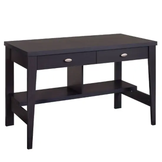 Folio Two Drawer Desk Black Espresso - CorLiving image {2}