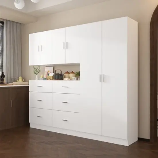 Famapy Kitchen Cabinet Ensemble: Rich Storage, Solid Structure, and Sleek Design image {2}