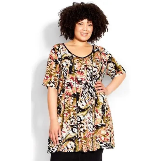 Women's Plus Size Swing Panel Print Tunic  - Floatation | AVENUE image {9}