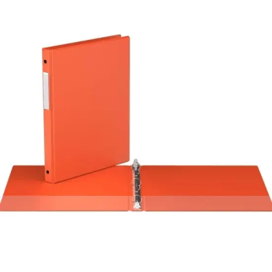 Davis Group 6pk 5/8" Premium Economy Round Ring Binders Orange: Polypropylene, 100 Sheet Capacity, 2 Pockets image {1}