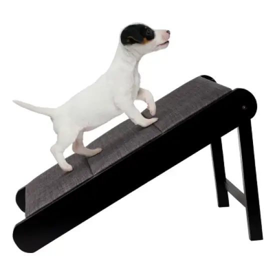 Pet Adobe Foldable Wooden Pet Ramp, Black/Gray image {13}