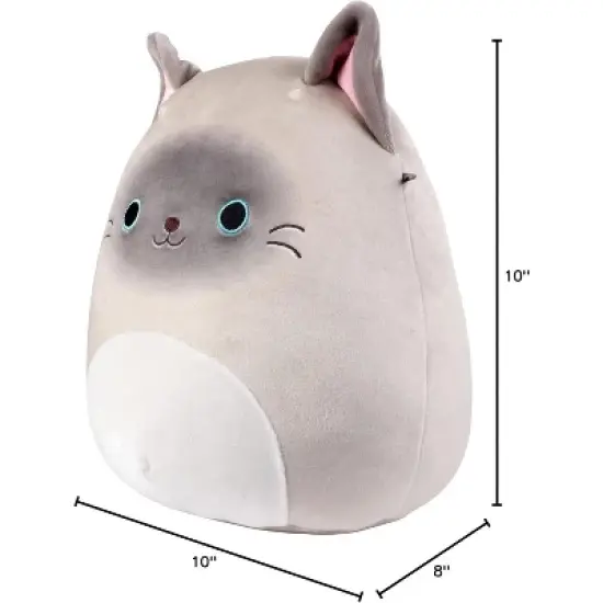 Squishmallows Original 10-Inch Felton The Siamese Cat - Official Jazwares Plush - Collectible Kitty Stuffed Animal Toy - Gift for Kids, Girls & Boys image {3}