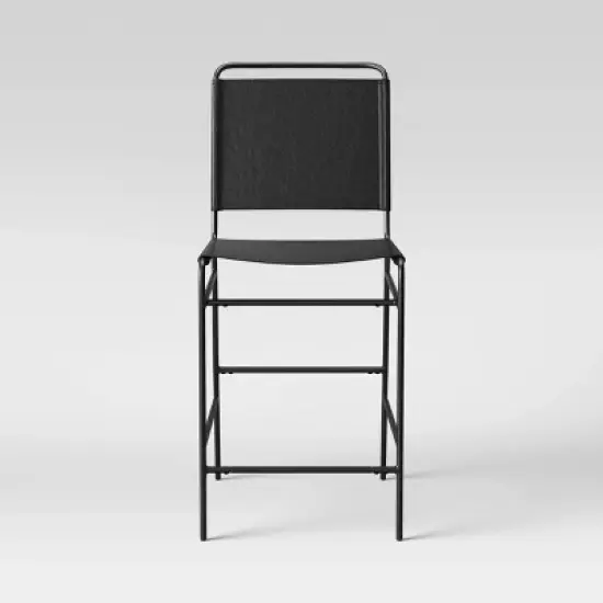Ward Sling Metal Counter Height Barstool Black Faux Leather - Threshold&trade; image {2}