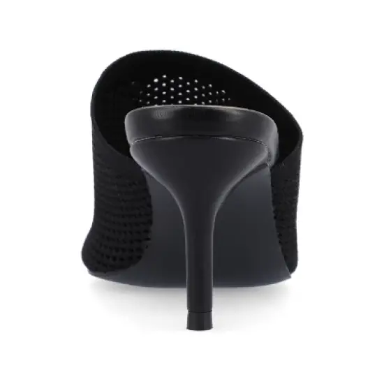 Journee Collection Womens Leighton Soft Knit Slip On Open Toe Pumps image {2}