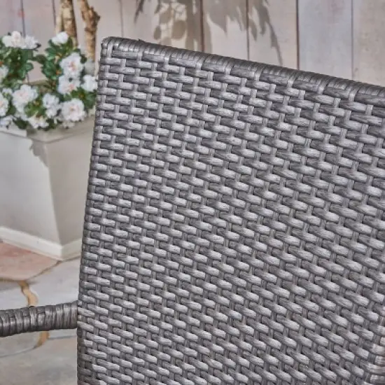 Baxley 6pc Acacia Dining Set with Bench - Sandblast Gray/Gray - Christopher Knight Home image {2}