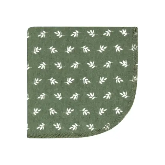 Hudson Baby Infant Girl Flannel Washcloths, Eucalyptus 10Pk, One Size image {4}