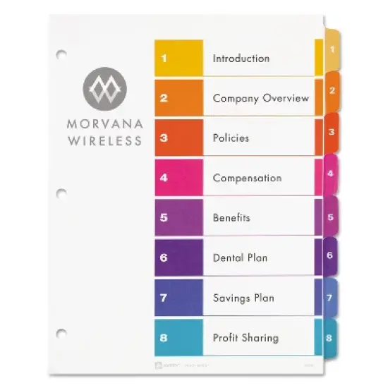 Avery Ready Index Customizable Table of Contents Multicolor Dividers 8-Tab Letter 11133 image {1}