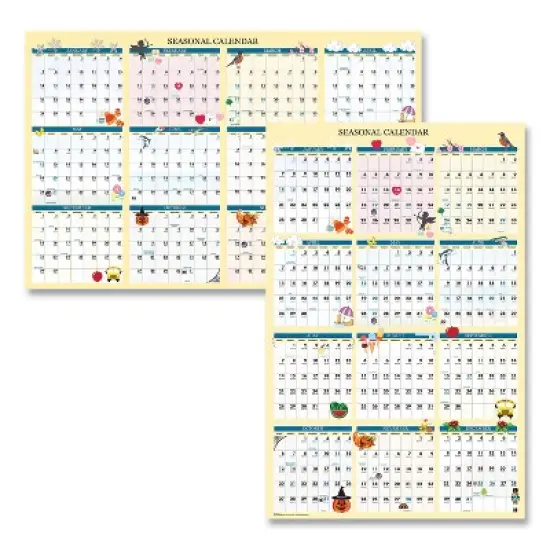 Recycled Seasonal Laminated Wall Calendar, Illustrated Seasons Artwork, 24 x 37, 12-Month (Jan to Dec): 2026 image {4}