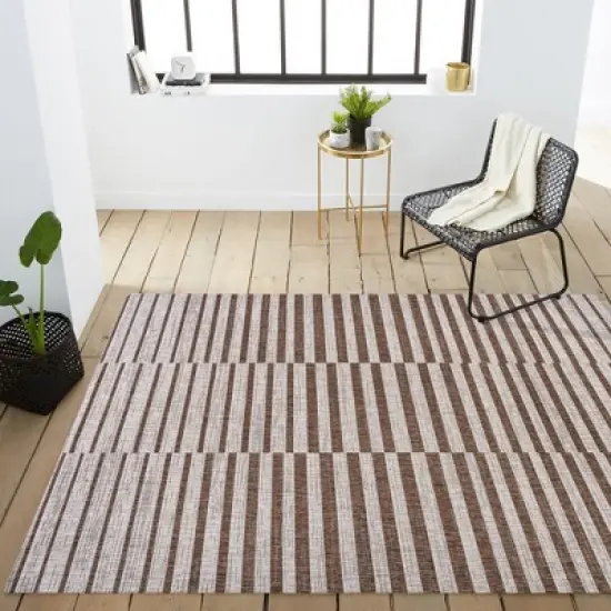 Sukie Modern Offset Stripe Indoor/Outdoor Area Rug - JONATHAN Y image {9}