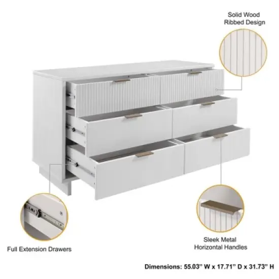 Manhattan Comfort 2pc Granville Chest and Double Dresser Bedroom Set image {15}