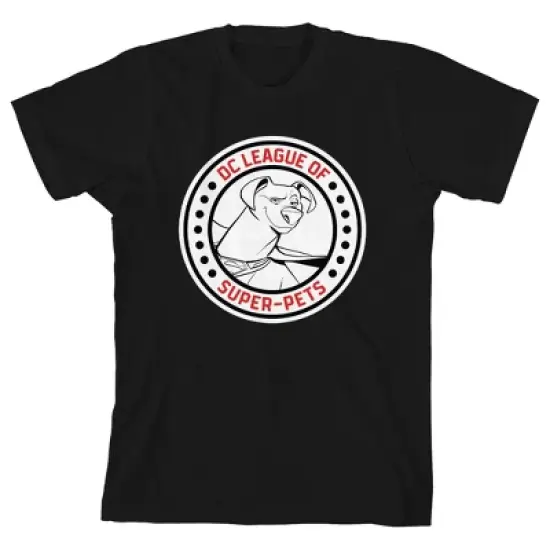 Bioworld DC League of Super Pets Krypto Icon Black Graphic Tee Toddler Boy to Youth Boy image {2}