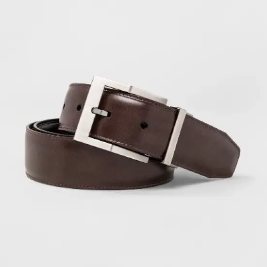 Men's SWISSGEAR Reversible Contemporary Buckle Belt - Black/Brown image {1}