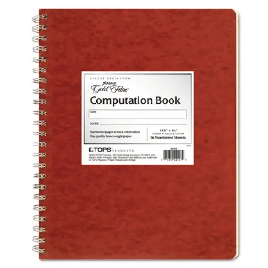 Ampad Computation Book, Quadrille Rule (4 sq/in), Brown Cover, (76) 11.75 x 9.25 Sheets image {7}