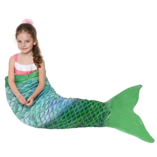 Catalonia Kid Flannel Blanket Mermaid Tail, Super Soft Plush Sleeping Bag Snuggle Blanket for Girl, Cozy Gift for Kid, Girl, Daughter, Granddaughter image {12}