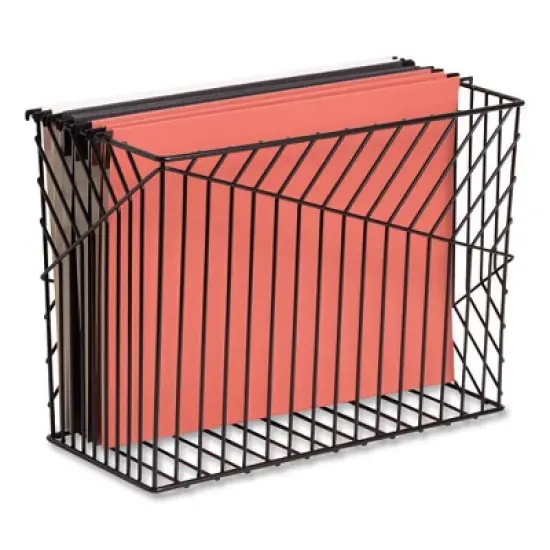 U Brands Vena Hanging File Basket, Letter Size, 6.85" Long, Black image {4}