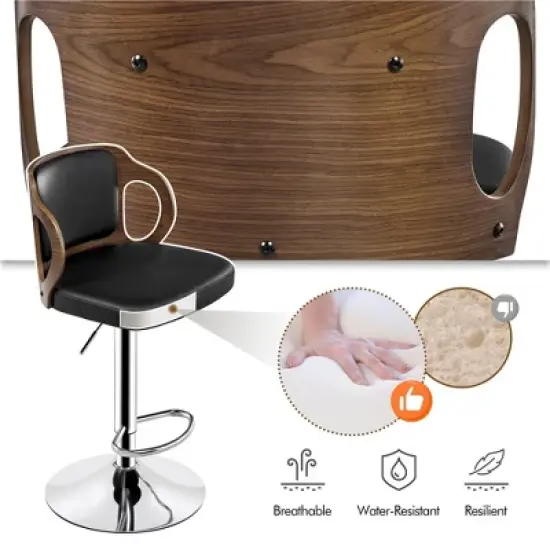 Yaheetech Bar Counter Stool Height Adjustable Faux Leather for Kitchen Counter Home Bar Pub image {4}
