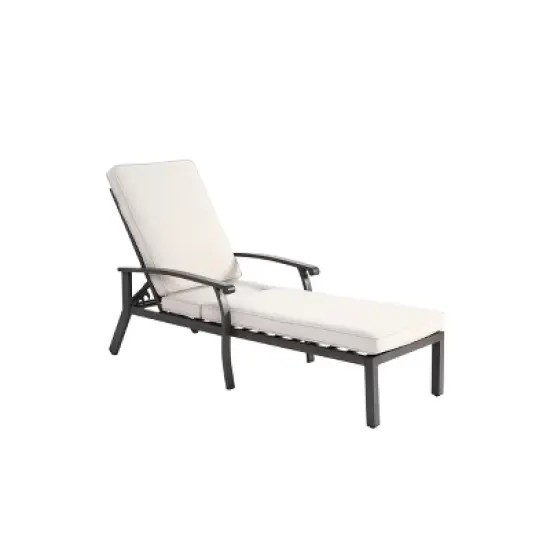 Patio Chaise Lounge Aluminium Cast Lounge Chair with Adjustable Backrest - ModernLuxe image {9}