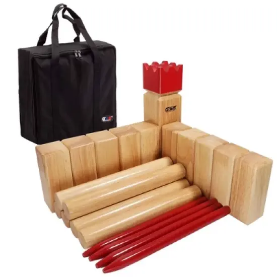 GSE Oak Hardwood Kubb Viking Tossing Game Outdoor Backyard Lawn Throwing Game Set image {7}