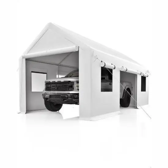 13'x20' Heavy Duty Carport Canopy, Waterproof Outdoor Shelter with All-Weather Tarp, for Vehicles, Boat Storage & Outdoor Events image {5}