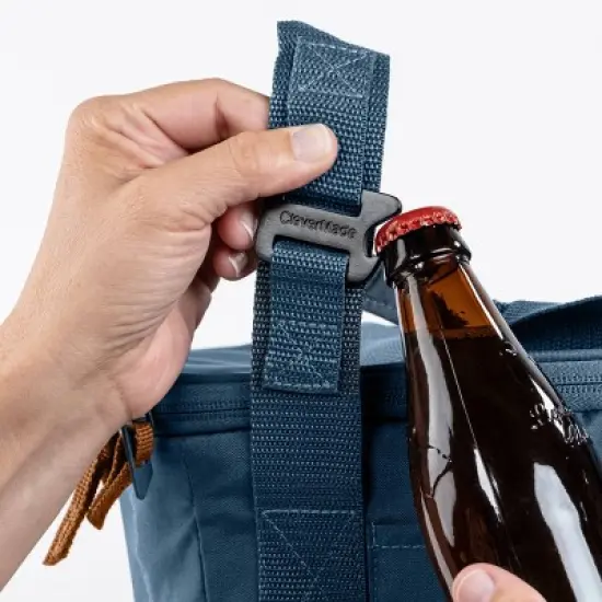 CleverMade Tahoe 18 Cans Collapsible Soft Sided Cooler - Ocean: Water-Resistant, Zip Closure image {6}