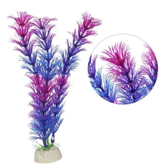 Unique Bargains Plastic Artificial Water Plants Aquarium Decorations Purple 6.97" Heigh 1 Pc image {2}
