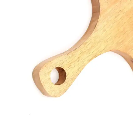 SEVOBAL Serving Platters Handmade Teak Wood Cheese and Bread Board with Asymmetrical Modern Design for Cakes, Appetizers, Brown, 6.5"*12"*0.7" image {3}