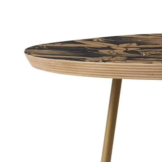 Marta Barragan Camarasa Tropical Night Heat Side Table Round Black/Gold - Deny Designs image {3}