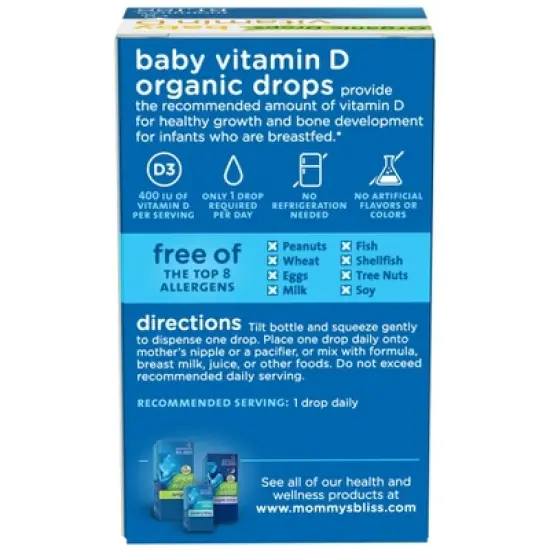 Mommy's Bliss Baby Organic Vitamin D Drops - 0.11oz (100 Servings) image {3}