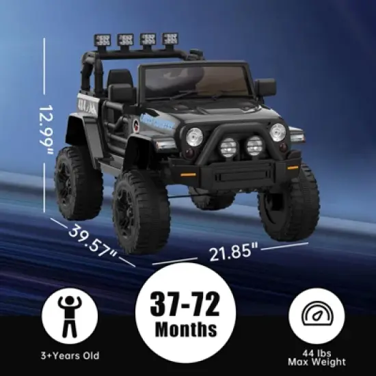 2-Seater Ride On Truck Car, 12V Electric Car for Kids Battery Powered Car w/Parent Remote Control, Safety Belt, Mp3 Player, Led Lights image {6}