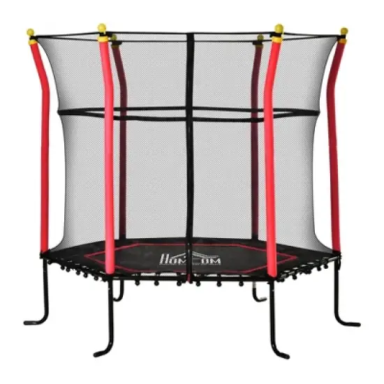 Soozier Trampoline for Kids with Net, Indoor Toddler Trampoline with Safety Enclosure, Birthday Gift for Boys and Girls 3-10 Years image {7}