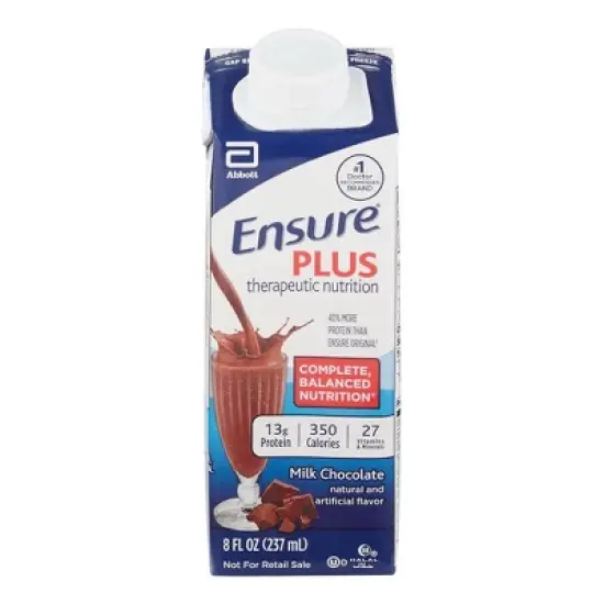 Ensure Plus Nutritional Shake Cartons, Milk Chocolate, 8 oz, Case of 24 image {4}