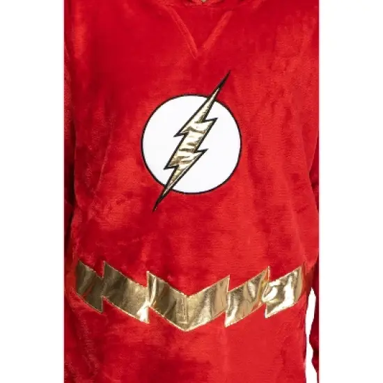 DC Comics Justice League Mens Oversized Faux-Shearling Sweatshirt Lounge Hoodie image {3}