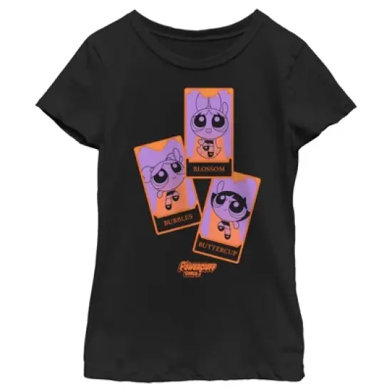 Girl's The Powerpuff Girls Halloween Tarot Cards T-Shirt image {3}