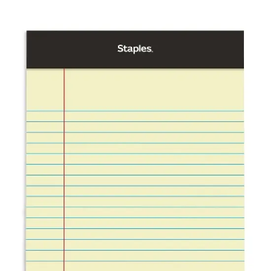 Staples Notepads 5" x 8" Narrow Canary 50 Sheets/Pad 12 Pads/Pack (26829) 163832 image {5}