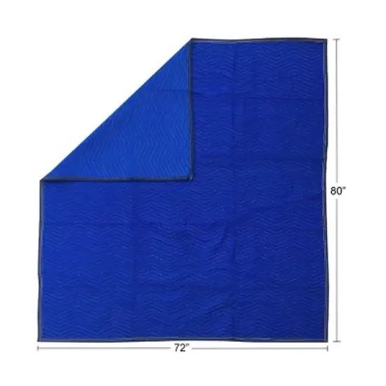UBMOVE Pack of 2 Pro Moving Blankets (72" x 80") Blue 35lbs/doz. 2.92lb/Ea image {3}