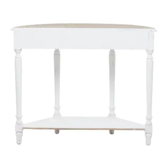 Farmhouse Half Moon Wood Console Table White - Olivia & May image {2}