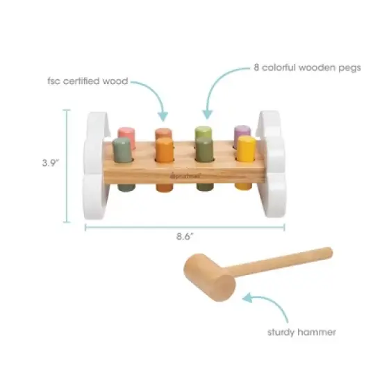 Pearhead Wooden Hammer Bench Toy - 10pc image {2}
