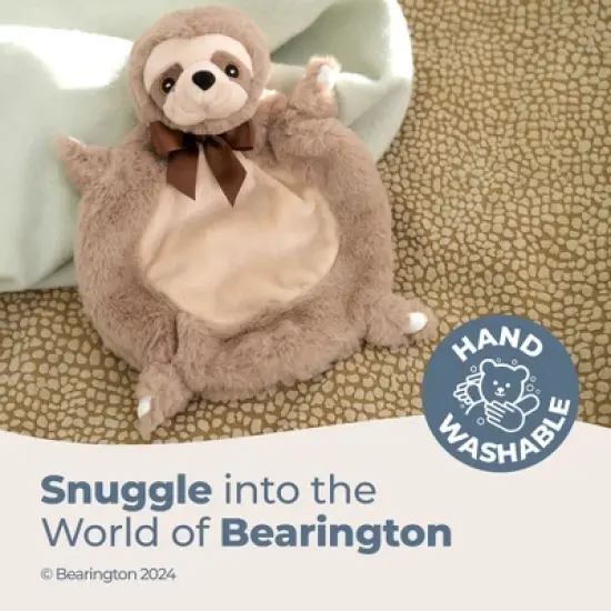 Bearington Baby Wee Speedster, 8 x 7 Inch Small Sloth Stuffed Animal, Nursery Decor, Security Blanket Lovey for Babies image {1}