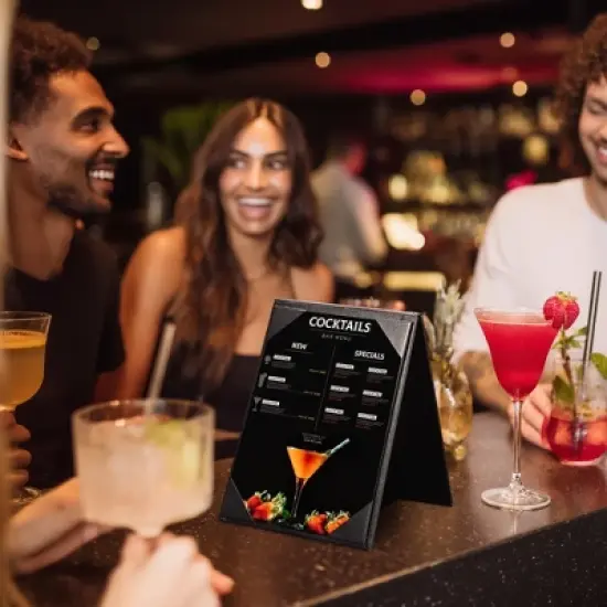 WeChef 10 Pack 5"x7" Double-Sided Menu A-Frame Holder Table Tent Restaurant Cafe Black image {3}