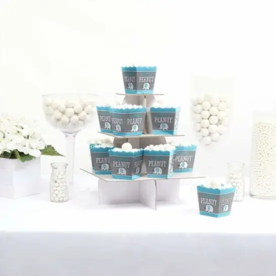Big Dot of Happiness Blue Elephant - Party Mini Favor Boxes - Boy Baby Shower or Birthday Party Treat Candy Boxes - Set of 12 image {1}