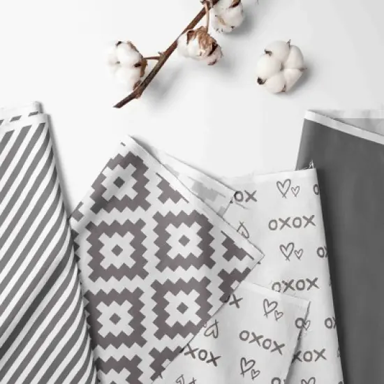 Bacati - Love Aztec Print Gray 4 pc Toddler Bedding Set image {1}