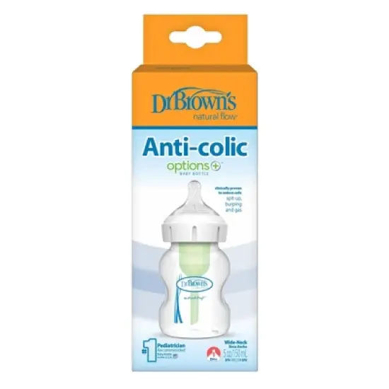 Dr. Brown's 5oz Anti-Colic Options+ Wide-Neck Baby Bottle with Level 1 Slow Flow Nipple - 0m+ image {15}