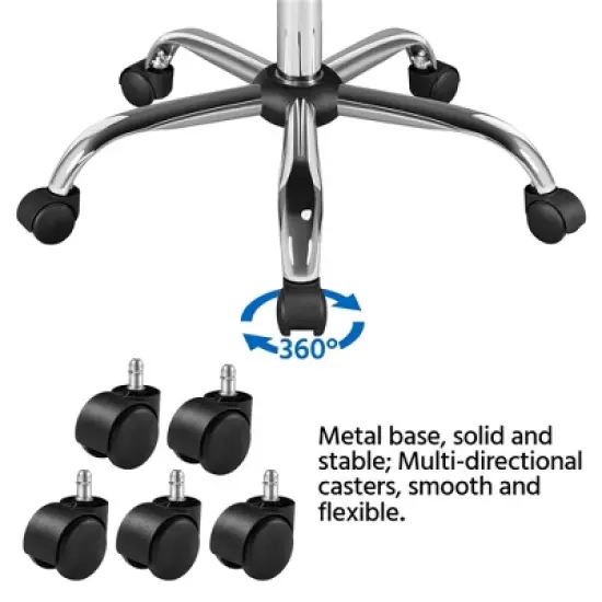 Yaheetech Mid-Back Office Chair with Arms 360&deg; Swivel PU Leather Office Executive Chair image {6}