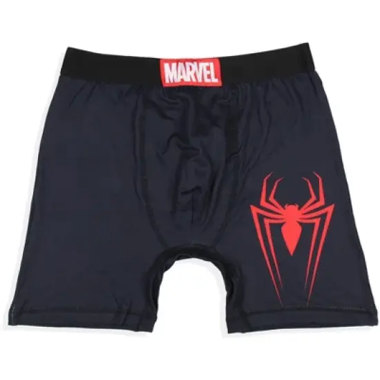 Marvel Mens' 2 Pack Spider-Man Spidey Boxers Underwear Boxer Briefs Black image {3}