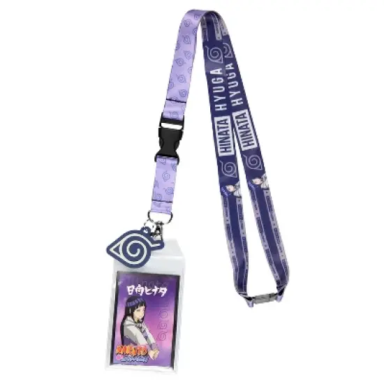 Naruto Hinata Hyuga ID Badge Holder Lanyard w/ Hidden Leaf Village Rubber Pendant image {4}