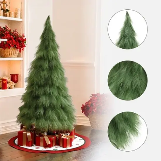 LuxenHome 5Ft Holiday Artificial Pampas Grass Tree in Green image {1}